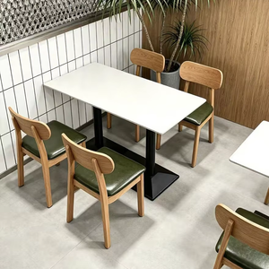 Juegos de Mesas y Sillas de Comedor Comerciales de Estilo Moderno y Minimalista con Tablero de Piedra para Restaurantes, Tiendas de Té con Leche, Hamburgueserías y Bares de Snacks - Product Image 1
