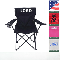 Chaise de camping et de pêche professionnelle robuste en tissu Oxford avec dossier et accoudoirs métalliques, personnalisable avec logo, vente en gros directe usine