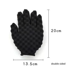 Gants éponge cheveux bouclés gants éponge de soin permanent noirs gants de soin cheveux bouclés - Product Image 4