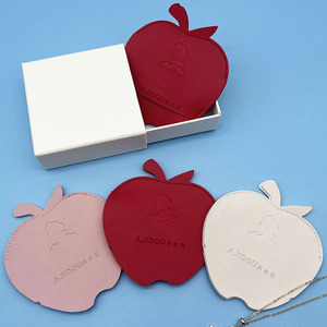 Bolsa de Embalaje de Joyería de Cuero con Logotipo en Relieve en Forma de Mini Manzana, de Lujo, Novedad, para Pendientes, Collares y Pulseras, Venta al por Mayor - Product Image 6