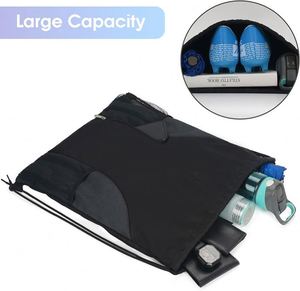 Mochila Cinch con logotipo personalizado 2024, Mochila deportiva de poliéster 210D colorida de alta calidad, bolsa de gimnasio con cordón impermeable y cremallera portátil - Product Image 4