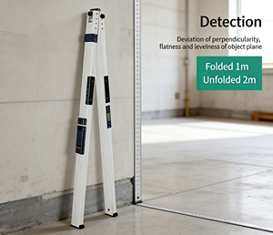 Règle de nivellement murale en alliage d'aluminium pliable de haute précision <span class=keywords><strong>2M</strong></span> avec <span class=keywords><strong>niveau</strong></span> <span class=keywords><strong>à</strong></span> <span class=keywords><strong>bulle</strong></span> - Product Image 5