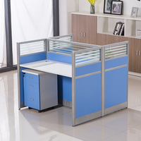Table de travail commerciale en bois, bureau modulaire pour deux personnes, postes de travail modulaires