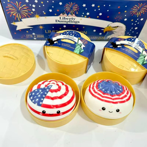 Édition limitée 250e anniversaire : Jouet sensoriel anti-stress en plastique souple à rebond lent, en forme de dumplings à thème USA, pour enfants - Product Image 6