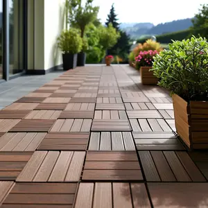 Oushe balcon extérieur jardin <span class=keywords><strong>terrasse</strong></span> épissage plastique plancher de <span class=keywords><strong>bois</strong></span> extérieur emboîtement Wpc carreaux de <span class=keywords><strong>terrasse</strong></span> - Product Image 1