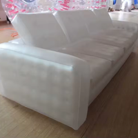 Sofá inflable LARGO DE PVC transparente de calidad a precio de fábrica para sala de estar casera o uso al aire libre