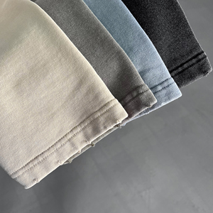 Chemises en éponge à manches longues Marque tendance 400G, Automne/Hiver Vintage Distressed Washed Unisex - Product Image 4