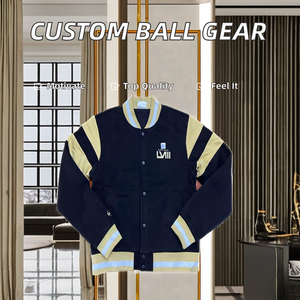 Высококачественная унисекс Повседневная бейсбольная куртка с графическим принтом, настраиваемая спортивная одежда с пользовательским логотипом для мужчин - Product Image 4