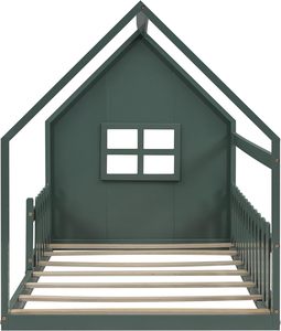 <span class=keywords><strong>Letto</strong></span> <span class=keywords><strong>Montessori</strong></span> per Bambini a Forma di Casa 90 X 200 cm, <span class=keywords><strong>Letto</strong></span> a Terra con Protezione Anticaduta e Struttura a Doghe - Product Image 4