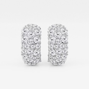 Pendientes de aro con diamantes cultivados en laboratorio, 2 quilates, redondos, para mujer, elegantes, brillantes, joyería fina, regalo minimalista de lujo - Product Image 3