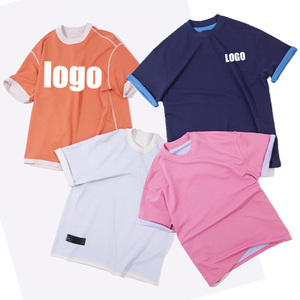 Customized Premium Blank Color Block Reversible <b>Tshirts</b> Casual Wholesale Printed T Shirts Plain Customized Homme <b>Tshirts</b> For Men - Product Image 3