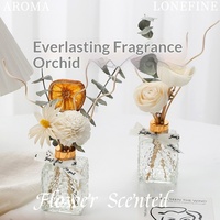Diffuseur d'huiles essentielles artisanal sans flamme, sans alcool, en rotin, avec bouquet de fleurs séchées, parfum d'ambiance haut de gamme pour la maison 60-90