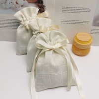 Sacs cadeaux en lin avec logo personnalisé, sacs en jute pour mariage, pochettes à bijoux en lin avec cordon de serrage pour fête et artisanat