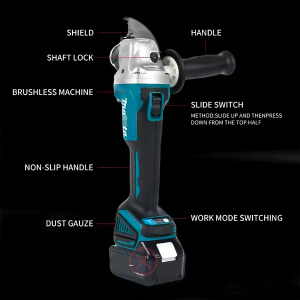 Mesin Gerinda sudut tanpa kabel baterai Ma, mesin Gerinda elektrik Gerinda tangan baterai 18V DIY - Product Image 4