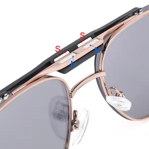 2024 nouveau Clip magnétique de concepteur de luxe sur le cadre optique lunettes de soleil polarisées à la main en acier inoxydable pour Logo personnalisé