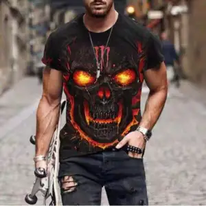 Yaz rahat moda 3d baskı t shirt erkek dijital baskı t-shirt