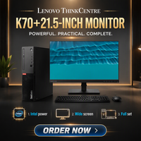Computadora de Escritorio Lenovo ThinkCentre K70 Nueva, I5-14400, 8GB/16GB DDR5, NVMe SSD+HDD, Monitor de 21.5 Pulgadas, PC para Oficina y Negocios, Windows