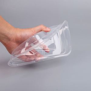 Conteneur alimentaire en plastique rectangulaire transparent noir jetable, acceptant l'impression de logo personnalisé, boîtes en plastique à emporter pour le déjeuner - Product Image 4