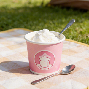 Vasos de papel desechables biodegradables premium personalizados de 8oz, 12oz y 16oz para helados, para cafeterías, panaderías, tiendas de dulces y suministros para postres fríos. - Product Image 5