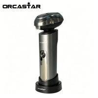 ORCASTAR Kit de toilettage 3-en-1 haute performance pour hommes : tondeuse rotative électrique 2 vitesses pour barbe et poils du nez avec écran LED