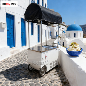 2025 Stainless Steel Fiberglass Hot Dog Food Cart Street Full Kitchen Mobile Ice Cream Tricycle <b>Freezer</b> Trailer for Usa - Product Image 2