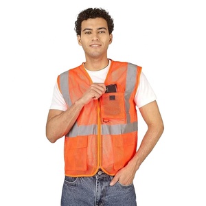 Chaleco de Seguridad Reflectante para Hombre, Alta Visibilidad, Ropa de Trabajo, Construcción, Tráfico, Seguridad Vial, Trabajador de Carreteras, Malla Transpirable - Product Image 3