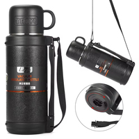 Bouteille isotherme grande capacité, portable, pour voiture, voyage, extérieur, anti-fuite avec base antidérapante pour le camping
