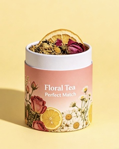 Boîte en papier pour emballage de thé avec logo personnalisé, tube cylindrique hermétique pour thé aux fleurs et mélange d'herbes - Product Image 1