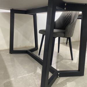 Hanyee moderno di lusso di marmo italiano tavolo <span class=keywords><strong>da</strong></span> <span class=keywords><strong>pranzo</strong></span> rettangolare in acciaio al carbonio gambe per la casa cucina <span class=keywords><strong>soggiorno</strong></span> uso camera - Product Image 6