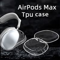Dessin animé mignon chien chat 3D Design TWS étui souple transparent pour AirPods Max casque protection TPU écouteur couverture et porte-clés