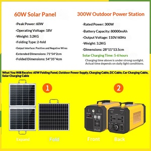 <span class=keywords><strong>Panneau</strong></span> <span class=keywords><strong>solaire</strong></span> 100W, alimentation extérieure 300W, batterie portable 100000mAh grande capacité pour camping-cars, camping, maison, énergie d'urgence - Product Image 6