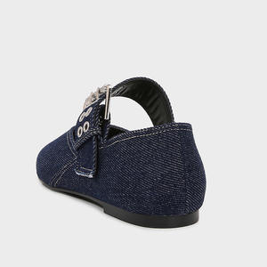 Nuove <span class=keywords><strong>Ballerine</strong></span> da <span class=keywords><strong>Donna</strong></span> 2025, Scarpe Mary Jane in Denim <span class=keywords><strong>Blu</strong></span> con Decorazione a Fibbia, Tendenza Moda per l'Autunno - Product Image 3
