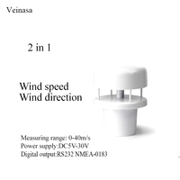 Mini-C2H RS23- NMEA-0183 Capteur ultrasonique de vitesse et de direction du vent, anémomètre ultrasonique utilisé dans les stations météorologiques familiales