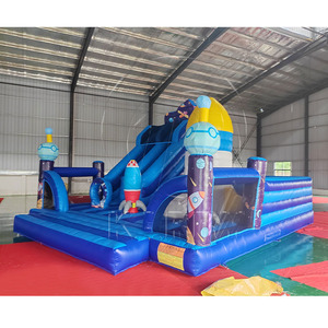 Parco Trampolini Gonfiabile Razzo Spaziale Blu - Gioco Rimbalzante Avventura Cosmica per Bambini all'Aperto - Product Image 2