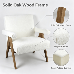 Modern Living Room Chair Luxury Armchair with Solid Wood <b>Frame</b> and Soft Upholstery for Home Decoration - Product Image 3