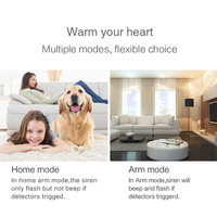 Tuyasmart Alarm Perlindungan Keamanan Cerdas, Sirene Strobo Hidup Pintar Sistem Alarm Keamanan Rumah Nirkabel 433MHz Alarm Wifi