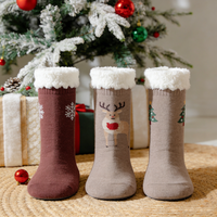 Chaussettes de sport douces et personnalisables unisexes en tricot jacquard d'hiver, doublées de polaire, pour la promotion des fêtes