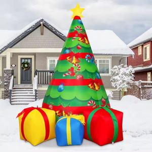 Sapin de Noël gonflable personnalisé de 7 pieds pour enfants, avec LED intégrées, étanche, durable, prix d'usine, vente chaude, pour extérieur - Product Image 1