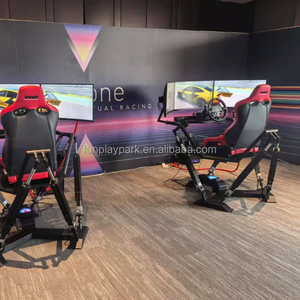 Moto dinamico Drive 9D VR simulatore di auto da corsa per interni Arcade attrezzature di guida con 6 DOF cilindro e 3 schermi per la vendita - Product Image 5