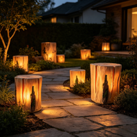 Banc-lampe LED rectangulaire étanche en fibre de verre pour arbre abattu, pour extérieur, aménagement paysager, jardin, intérieur, installation artistique commerciale et centre commercial