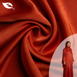 Abaya coréenne en gros, tissu satiné double embossé à fleurs, de haute qualité, noir/couleur, tissé, doux, extensible, nouveau design pour abaya - Product Image 1