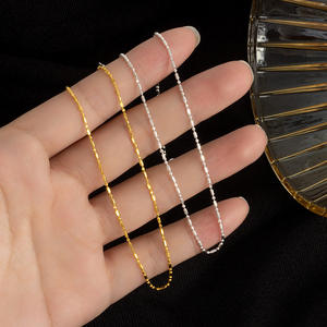 Classico 925 Sterling Silver lucente blocco quadrato catena collana <span class=keywords><strong>Abella</strong></span> catena gioielli per donna ragazza - Product Image 2