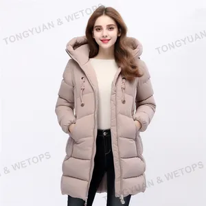 Custom Clothing Plus Size Jacket Winter Puffer Coat Ladies Warm Hooded Cotton-padded Slim Long Down Winter Jackets Women Coats