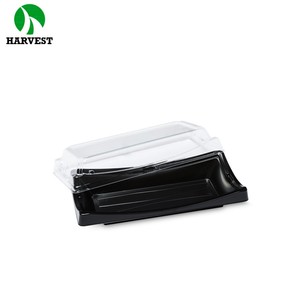 Sushi Plastic Container Professional Food Service Black Disposable Plastic Sushi Container