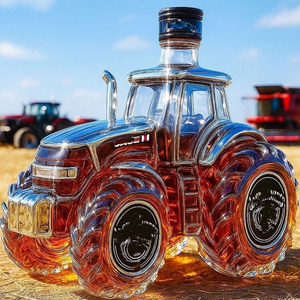 Nueva botella de licor de vidrio con forma de coche de 350ml, decantador de vidrio para whisky, decantador de vino con logotipo personalizado, botella de vidrio transparente para whisky - Product Image 3