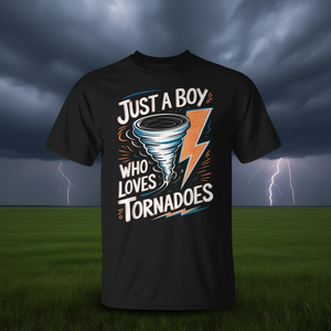 Juste un garçon qui aime les tornades T-shirt avec motif de tempête météorologique - Product Image 3