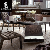 Table à manger en bois à ossature métallique de luxe personnalisée, italienne et moderne pour maison, hôtel, cuisine, meubles de salle à manger