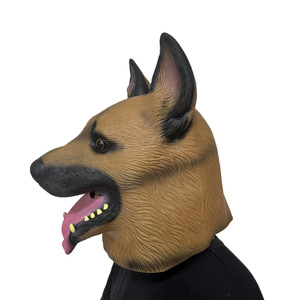 Masque en latex de chien berger allemand pour Halloween, écologique, couvrant tout le visage, pour adulte, taille L, impression numérique, masques de fête - Product Image 3