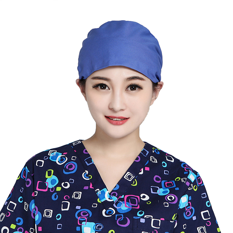 Модная хлопковая бандажная однотонная шапка для медсестры с накладкой на голову унисекс Регулируемая шапка