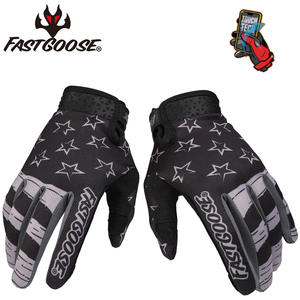 Gants légers en cuir à écran tactile (tissu nylon) pour moto, cyclisme sur route et course - Product Image 3